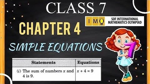 Class 7 IMO | Chapter 4 | Simple Equations  | simple equations  for class 7 | Maths Olympiad class 7