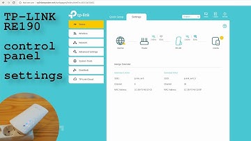TP-Link RE190 Wi-Fi Extender • Control panel login and settings overview