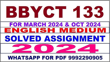 bbyct 133 solved assignment 2023-24 | bbyct 133 solved assignment in english 2024 | bbyct 133 2024