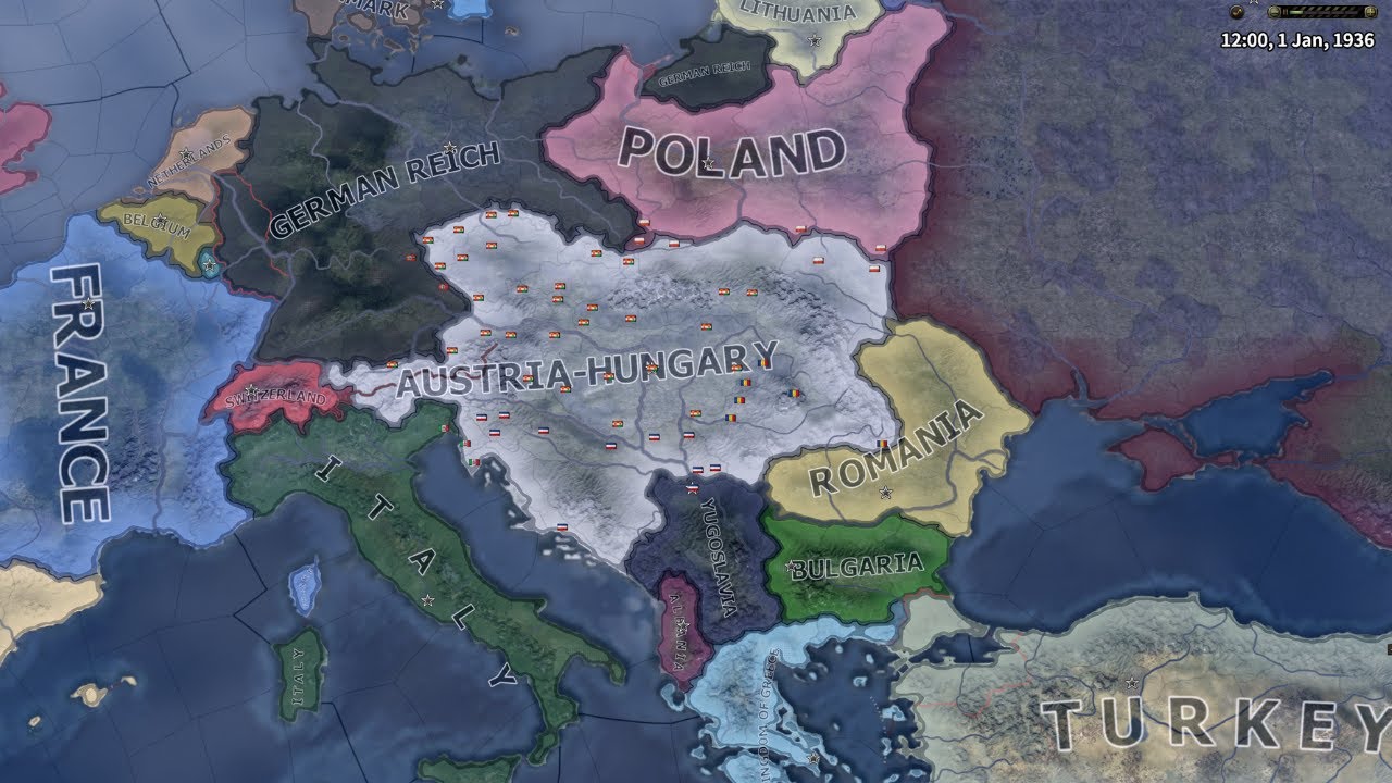 WHAT IF AUSTRIA-HUNGARY EXISTED IN WW2 / HOI4 TIMELAPSE - YouTube