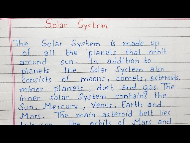 Solar System Essay Essay For Kids Earth... #preschool #kindergarten