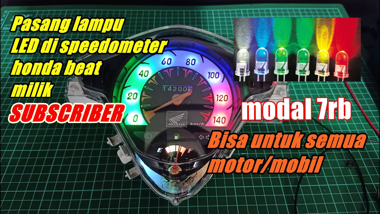 Cara pasang lampu led di speedometer honda beat, bisa untuk semua motor
