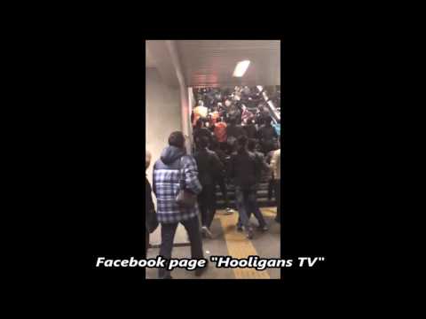 Fight: Napoli ultras vs. Turks in metro - Istanbul 01.11.2016