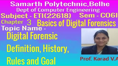 ETI Chapter 3 - Basics of Digital Forensic Definition, History,Rules and Goals of Digital forensic