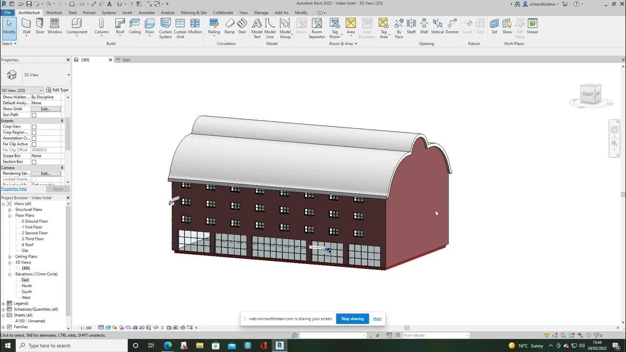 6 Curved roof & Skylight Revit Tutorial YouTube