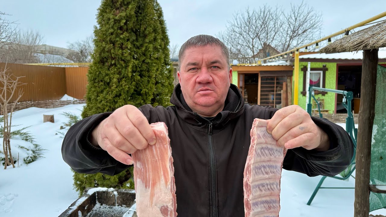 Готовим сочные ребрышки на углях по-деревенски!