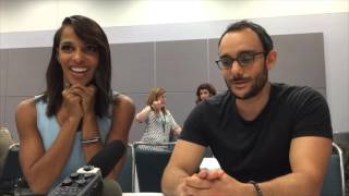 Megalyn Echikunwoke and Omid Abtahi - Damien at Wondercon 2016
