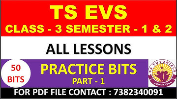 Class 3rd EVS Bits | Important Bits | SGT Model Questions | Bits on EVS 3rd Class New Textbook
