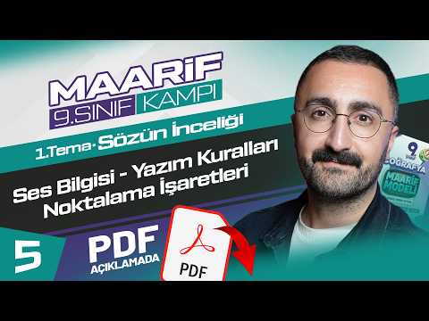 5) Maarif Modeli 9. Sınıf Türk Dili ve Edebiyatı I 1. Tema SES BİLGİSİ 2026-2027