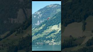 Paragliding in Switzerland | Insane Aerial 😱 #views #fun #wow #fun #travel #youtube #shorts