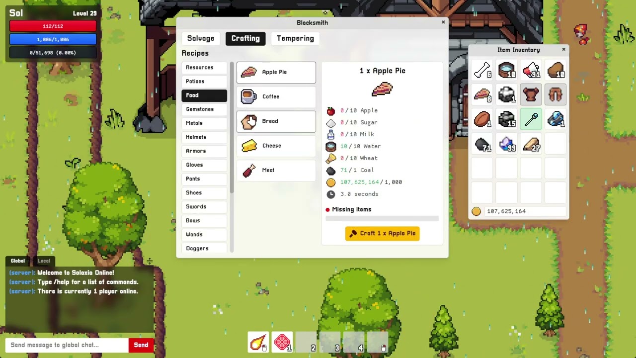 Recipe Categories: MMORPG Devlog #55