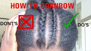 How To CORNROW Beginner tutorial Quick and Easy