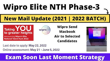 Wipro Elite Phase-3 New Mail Update | 2022 | 2021 BATCH | Macbook Pro Laptop Update | Best of Luck