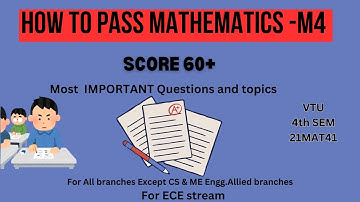 Engineering Maths M4 VTU | How to score good marks in vtu m4 exam | How to pass engineering maths