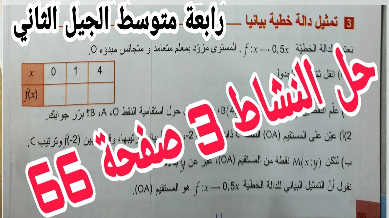 دروس الدوال الخطية والتناسبية أنشطة تمارين