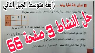 حل النشاط 3 صفحة 66 مقطع الدوال الخطية والتناسبية رياضيات رابعة متوسط الجيل الثاني