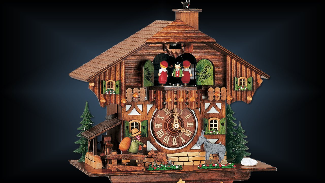 Chalet style 1 day Farm Animals 11'' cuckoo clock by Schneider YouTube