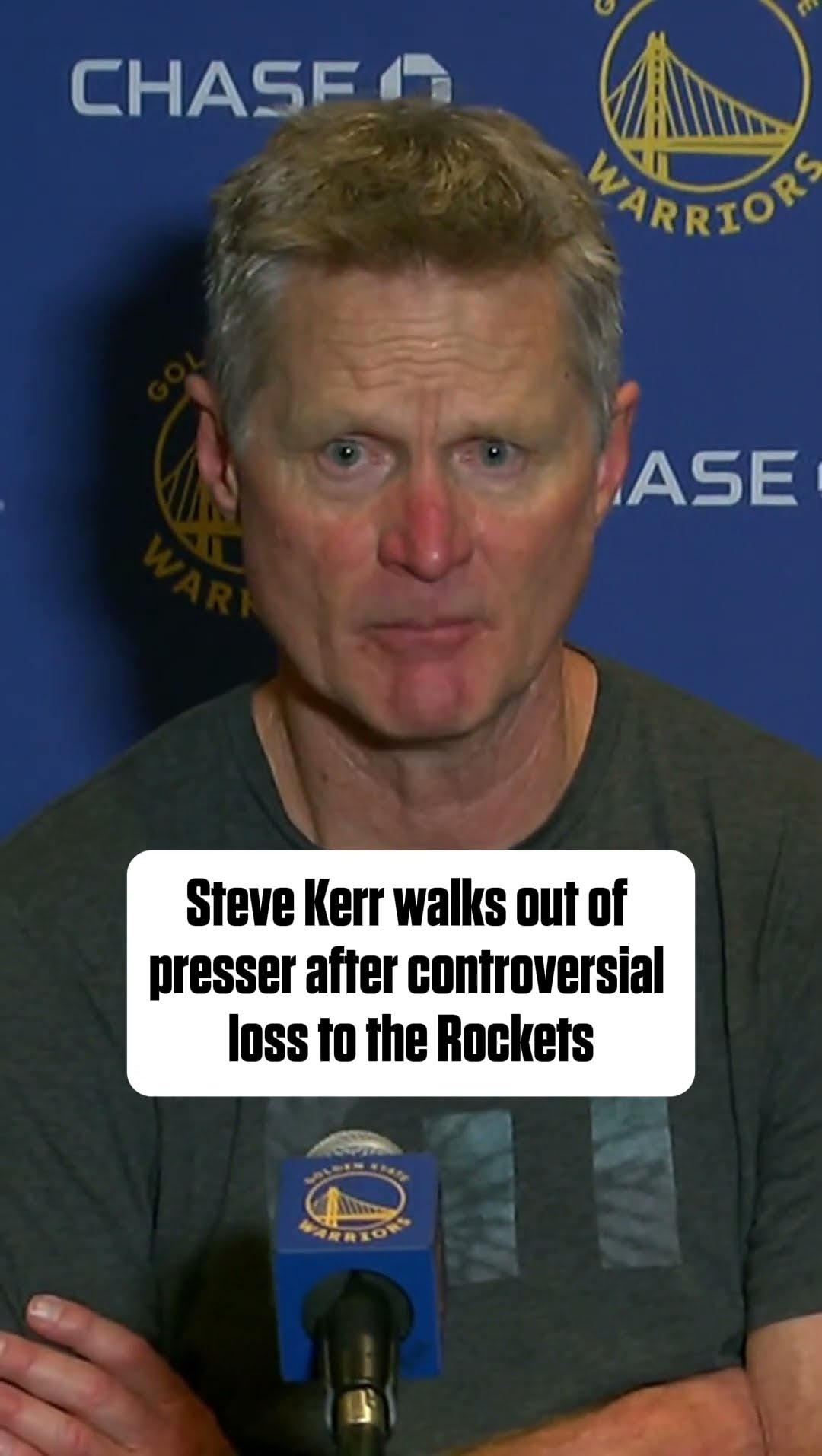 Steve Kerr unhappy after loss to the Rockets