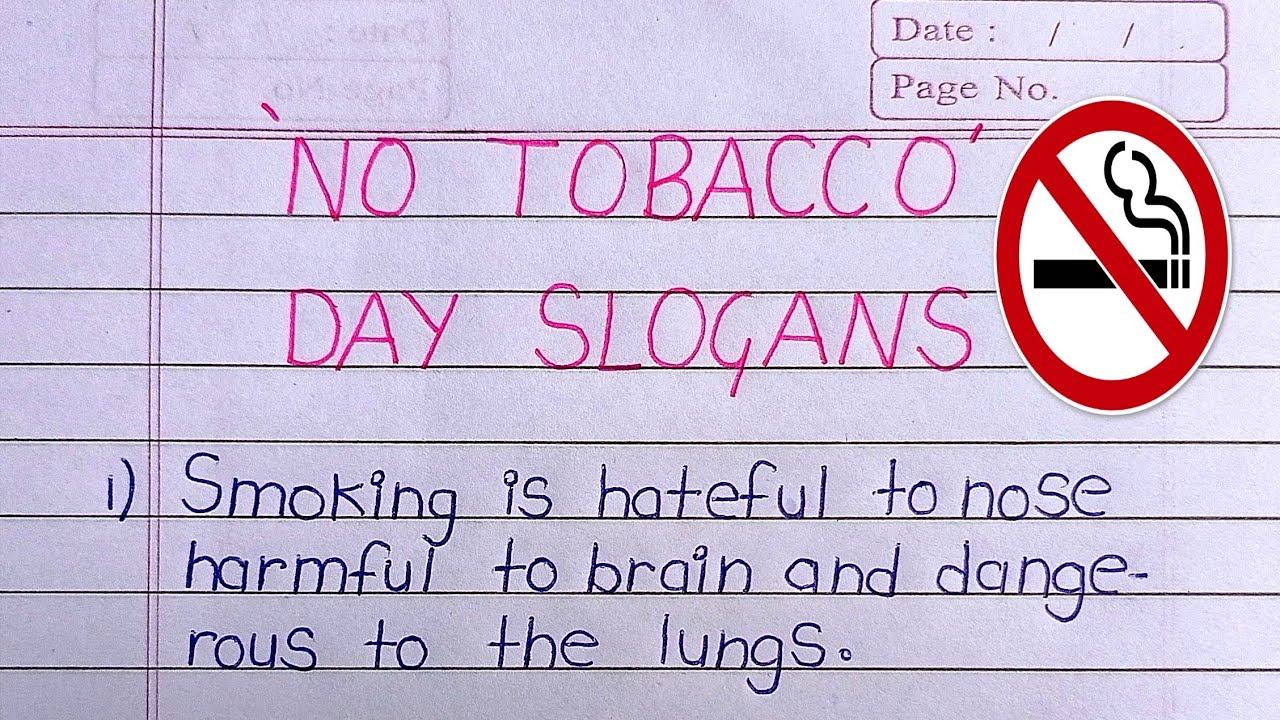 World No Tobacco Day Slogans | World No Tobacco Day Slogans in English
