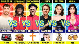 6 Famous People, 6 INSANE Lives 🤯 MrBeast vs Speed vs Kai Cenat vs Bieber vs Selena vs Mia Khalifa