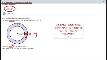 ALEKS: Area between concentric circles