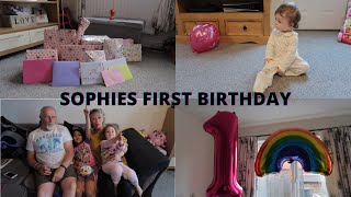 SOPHIES FIRST BIRTHDAY- IT DIDN'T QUITE GO TO PLAN | PRESENT OPENING, DANCING & FIRST STEPS