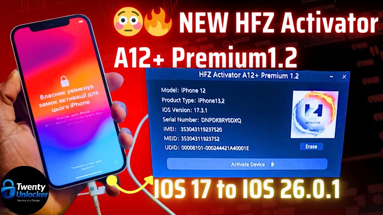 HFZ Activator A12+ Premium | iPhone 12 Hello Screen Activation