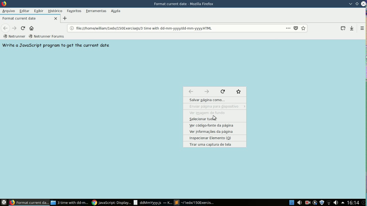 Write a JavaScript program to get the current date - YouTube