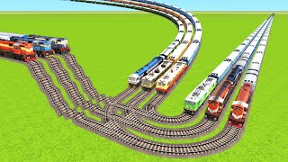 9 TRAINS PASSING ON FLYING TRACKS & 3 STAIR TRACKS ATTACHED U TURNS TRACKS|Train Simulator|Railworks screenshot 1