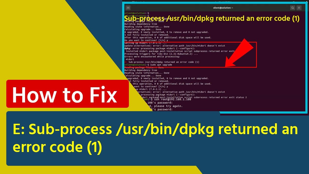 E: sub-process /usr/bin/dpkg Returned an Error code (1).