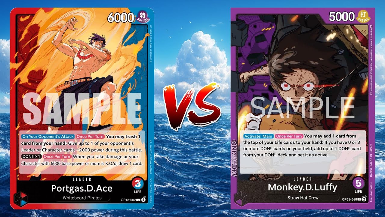 One Piece TCG Red Blue Ace VS Purple Luffy!! - YouTube