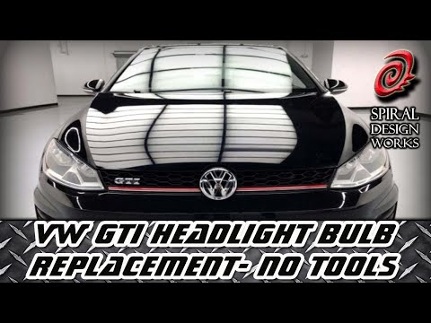 VW GTI Headlight bulb replacement - NO TOOLS NEEDED!