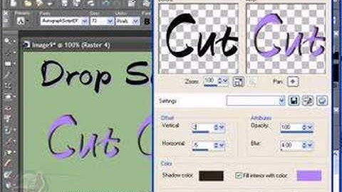 Paint Shop Pro 3D Text Drop Shadow Cutout Effect Tutorial