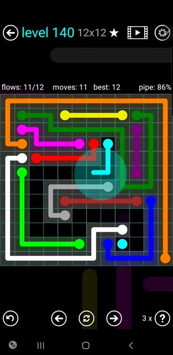 How To Solve Flow Free Interval Pack Level 140 12x12 Board Walk Through Solution Walkthrough