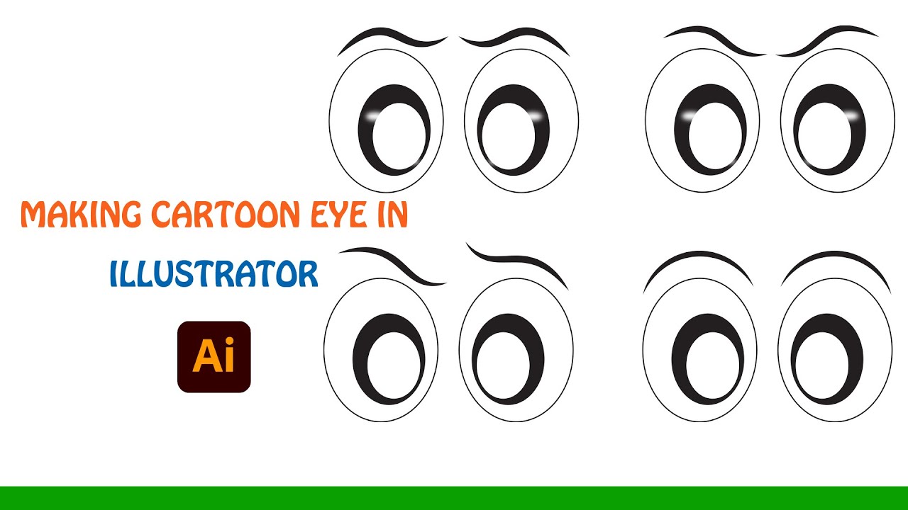 How to design a cartoon eye | Adobe Illustration | Flat Cartoon Eye ...