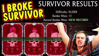 MK Mobile. I BROKE Survivor Mode. I Got 15 Wins in ELDER Tower. OR DID I???