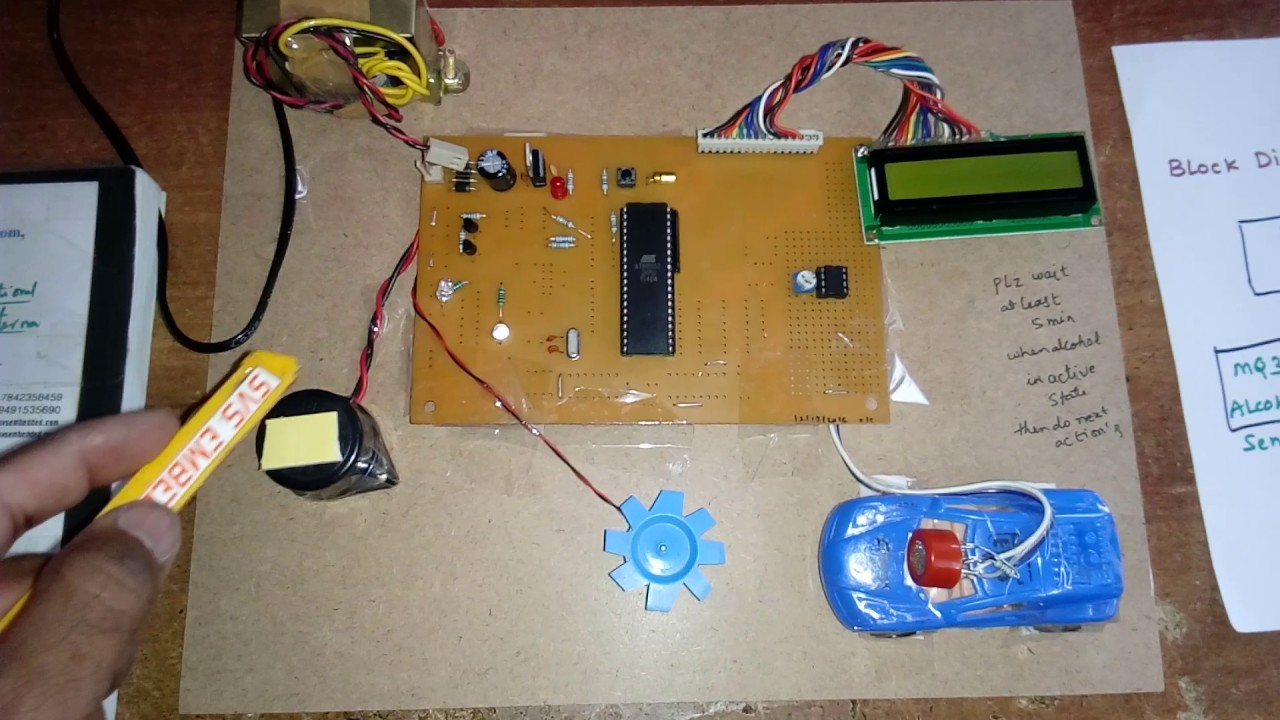 Alcohol Detection system with Vehicle Engine Locking Project - YouTube