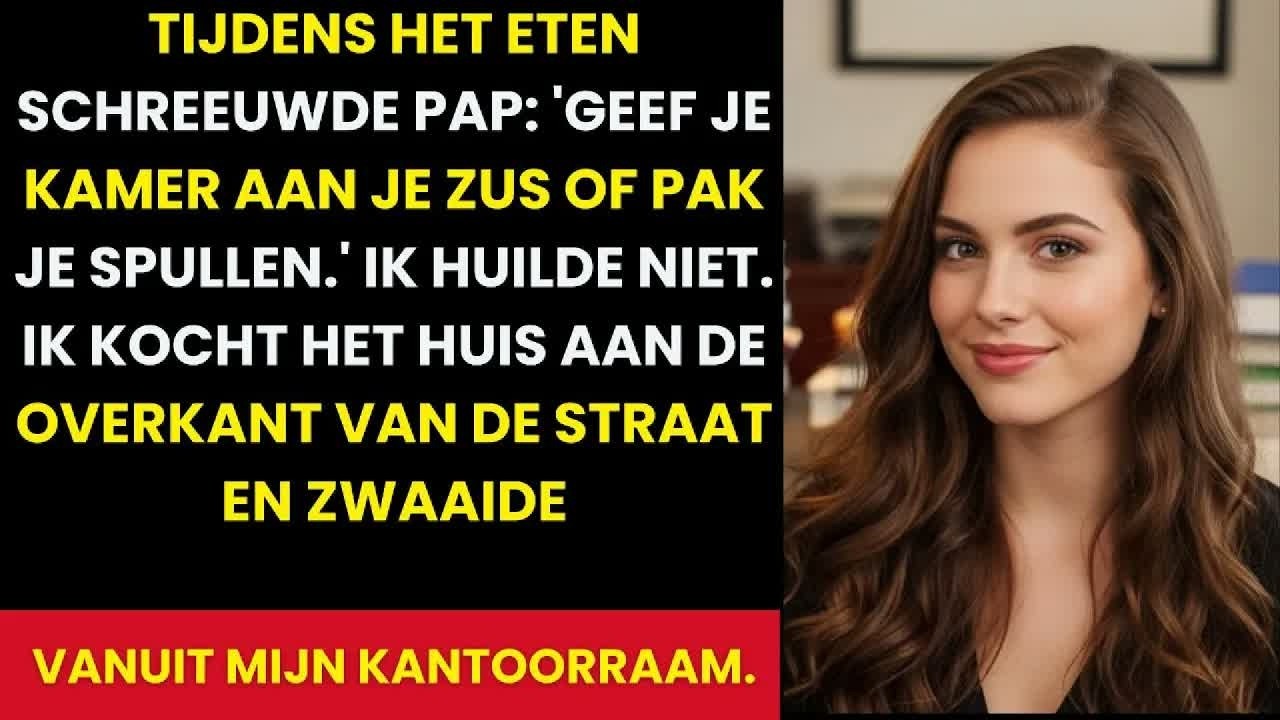 De geur van stamppot met rookworst hing in de kamer toen mijn vader met zijn vuist op tafel sloeg. "Of je geeft die kamer op, of je verhuist," snauwde hij. Mijn zus Sofie grijnsde zelfvoldaan aan...