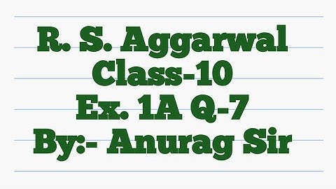 R.S.Agarval Class-10 Q.no.-7 Show that any positive odd integer is of the form (4m)or(4m+1)or(4m+3).