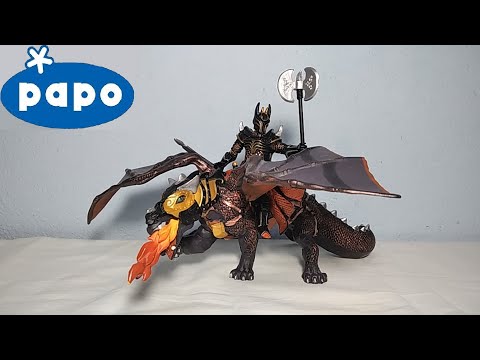 Papo Dragon of Darkness (38958) and Knight with a triple battle axe (38959) Review!