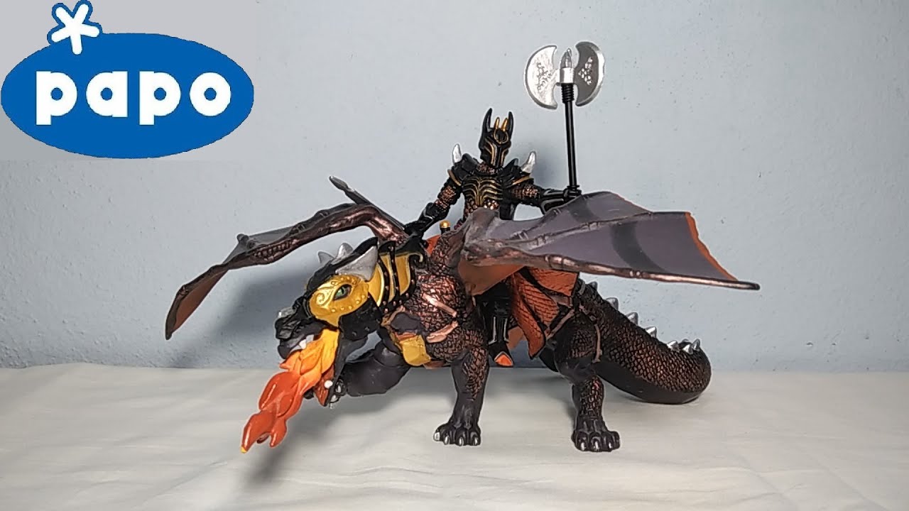 Papo Dragon of Darkness (38958) and Knight with a triple battle axe (38959) Review!
