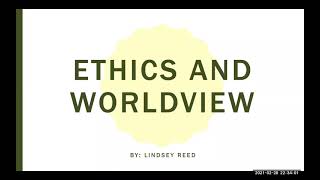 EDUC 633 Ethics and Biblical Worldview