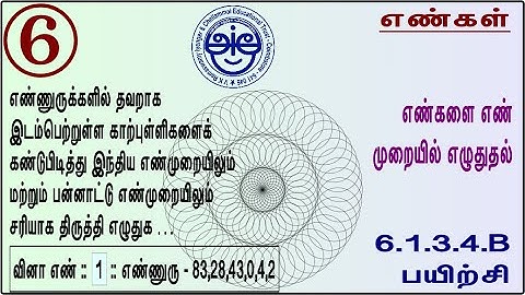 6.1.3.4.B - 6th Std Maths Made Sweet Rewrite the Numbers in Indian and International Number System