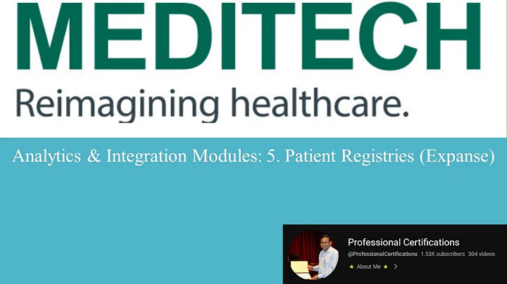 | MEDITECH | Patient Registries (Expanse) |