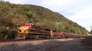 Southern Bell KCS 4140 Leads BNSF 4119 on V089 Empty Grain Train at Weverton MD