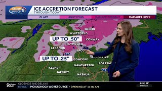 Video: Freezing rain, ice accumulation Monday in New Hampshire