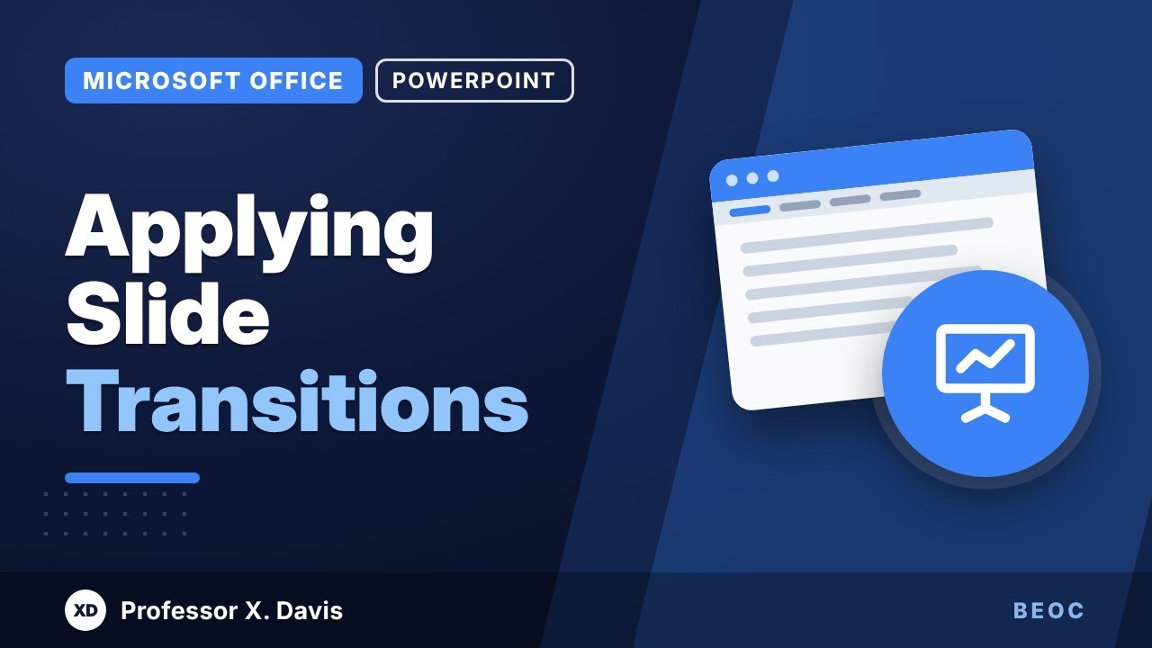 Elearning Transition Slide Applying Slide Transitions in PowerPoint - YouTube