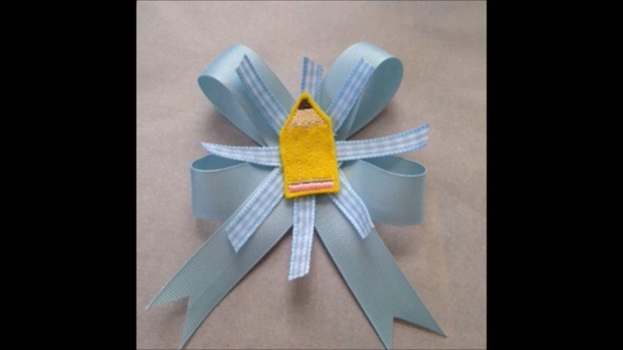 How to Make Boutique Bows with Machine Embroidered Felties YouTube