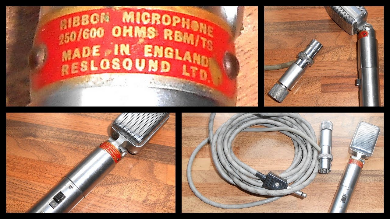 Vintage Reslosound Reslo RBM/TS 250/600 OHMS Ribbon Microphone Red ...