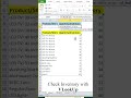 #Vlookup for Stock and inventory check | #lookupfunction #excelformula